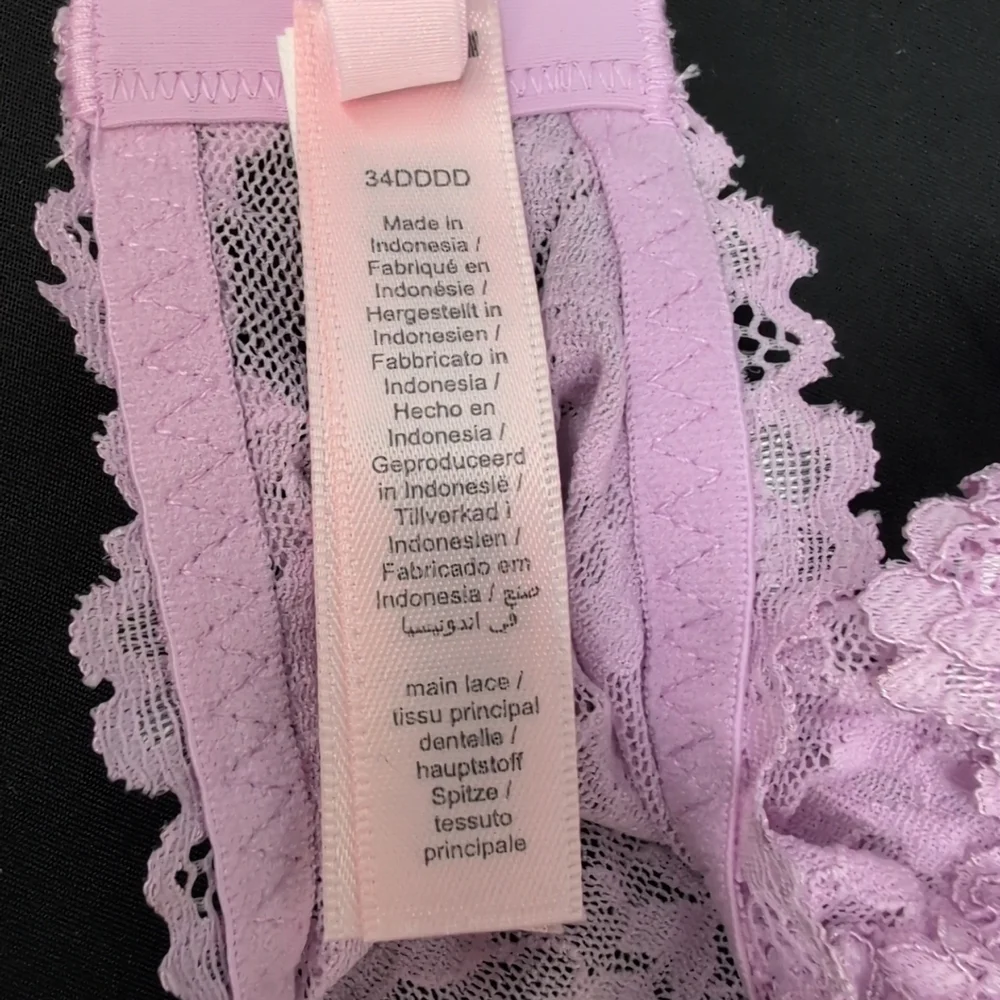 Skims Stretch Lace Unlined Demi Bra 34DDDD Baby Pink - Picture 9 of 12